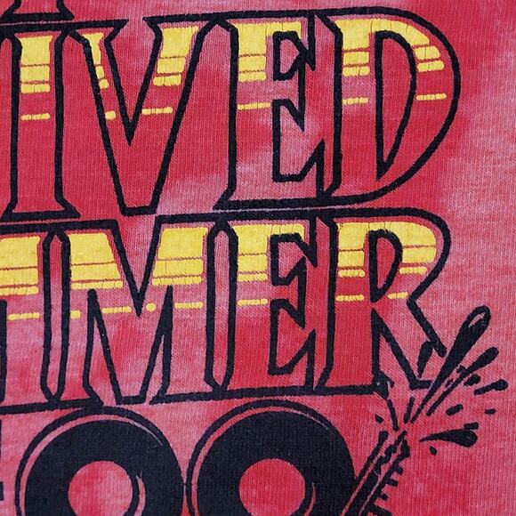 Vintage 1988 Funny Summer Tie-Dye Shirt Large 21x26 Crop USA - Picture 10 of 14